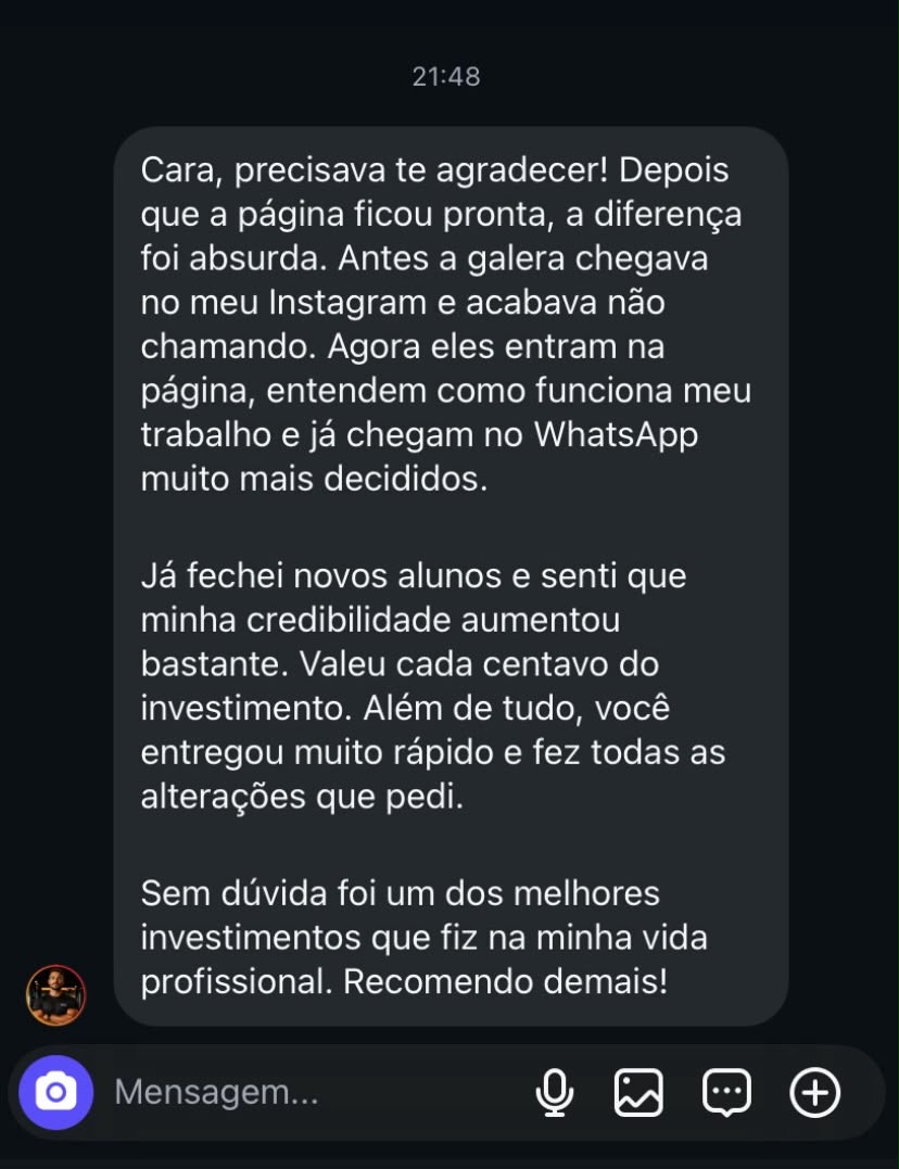 Depoimento de cliente 1